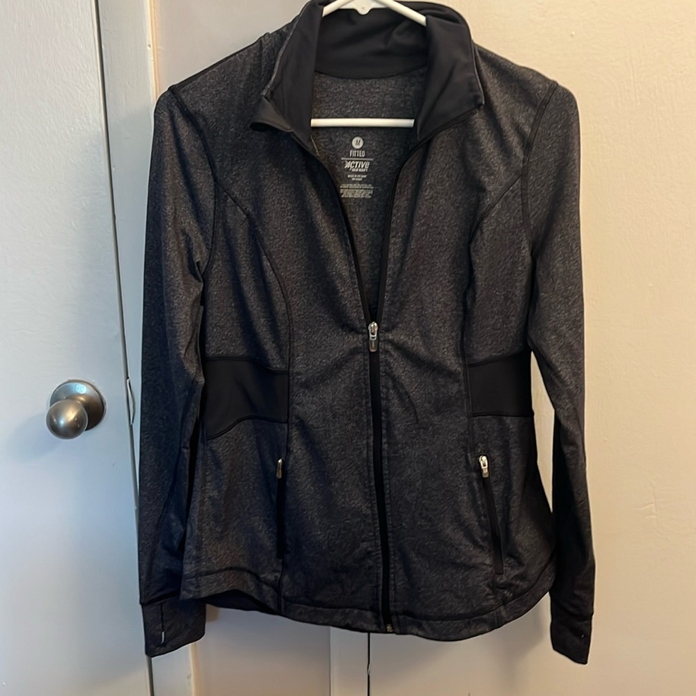 Fitted athletic zip up jacket